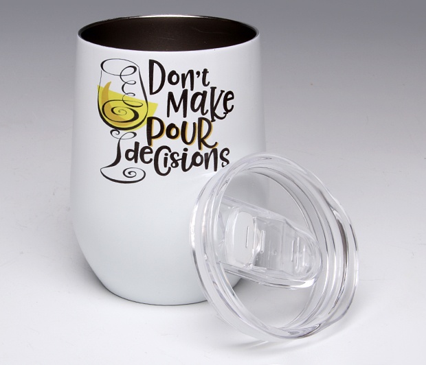 Don\'t Make Pour Decisions<BR>Stemless Wine Glass Tumbler